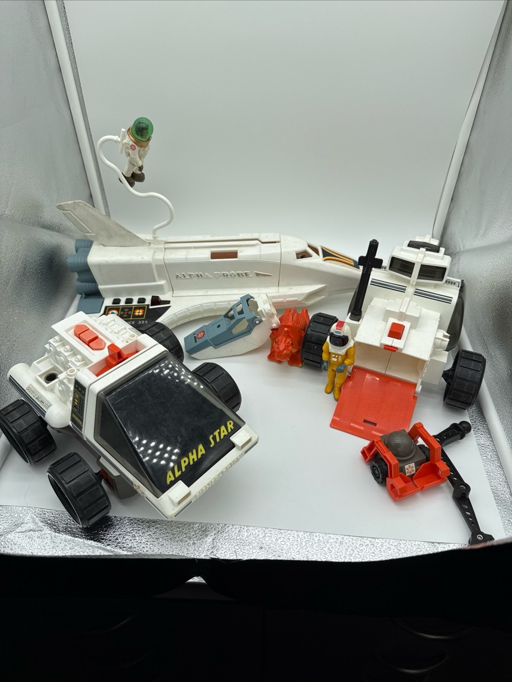 Vintage Fisher Price Adventure People Vehicle Lot Alpha Star Probe Ship Alien